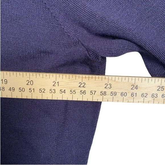 NWT Michael Kors Mens Classic Knit Sweater Wool Blend Navy Plumeria V Neck Sz XL - Picture 5 of 9